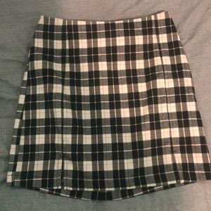 pink, brown, black, and white skirt